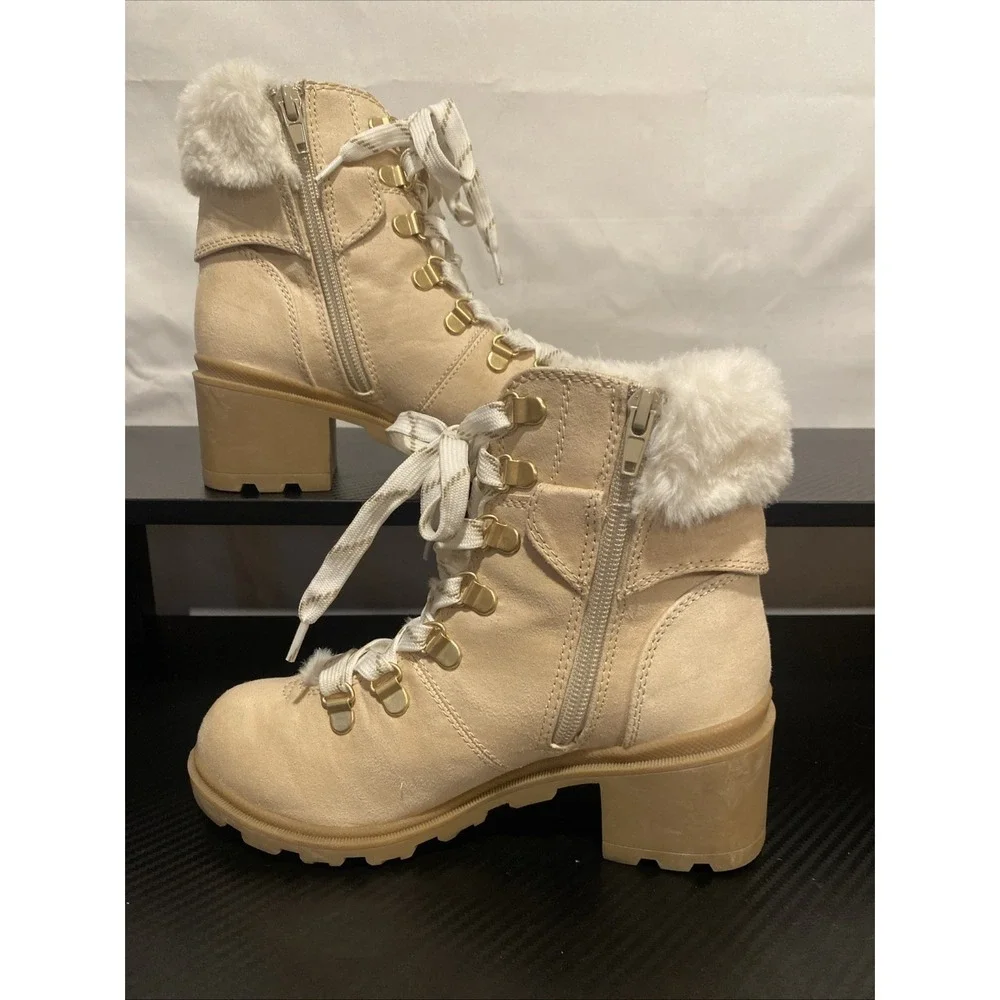 Jellypop Missions 3 Girls Winter Boots Bone Size 2M Faux Fur Kids